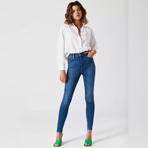 NWT Aritzia Denim Forum The Lola High Rose Skinny W29 L30 in My Bleu L’Amour